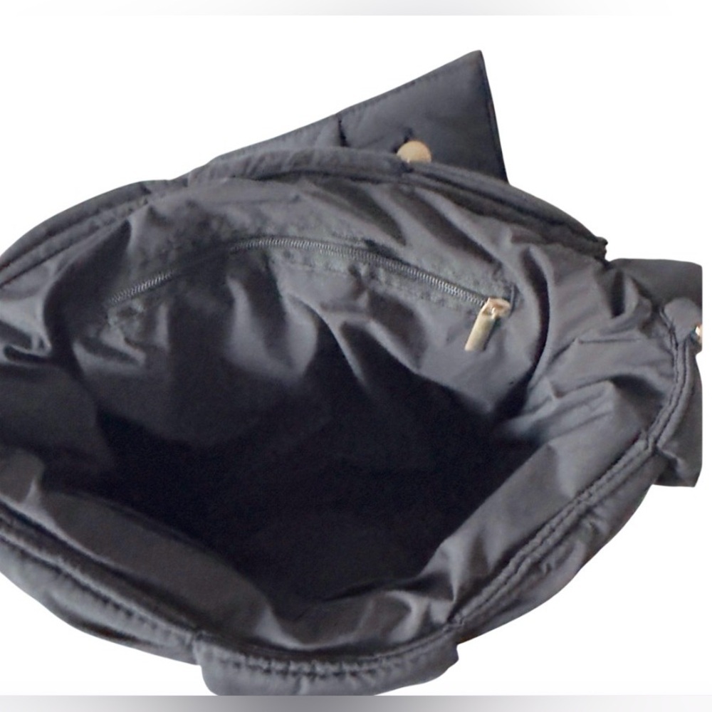 Black Puffer Nylon Quilted Shoulder Crossbody Bag Adjustable Strap Gorpcore Work - Picture 9 of 13